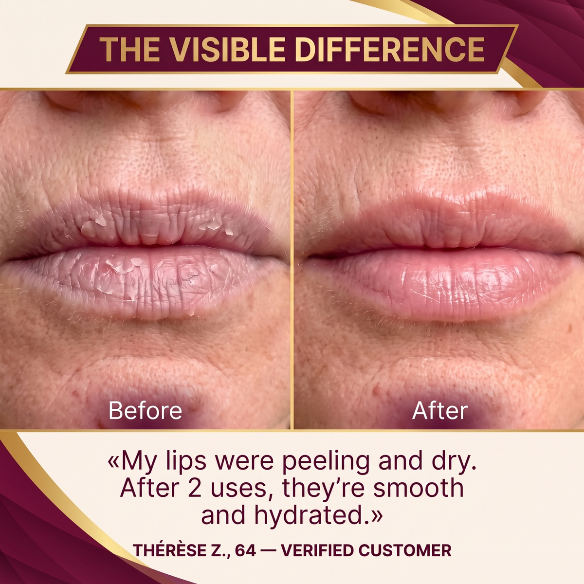 Reveline Coconut Lip Scrub — customer before and after