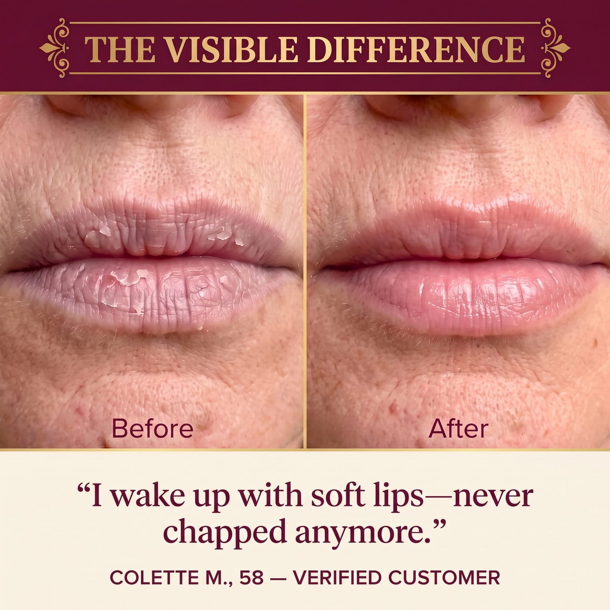 Reveline Collagen Lip Mask — customer before and after