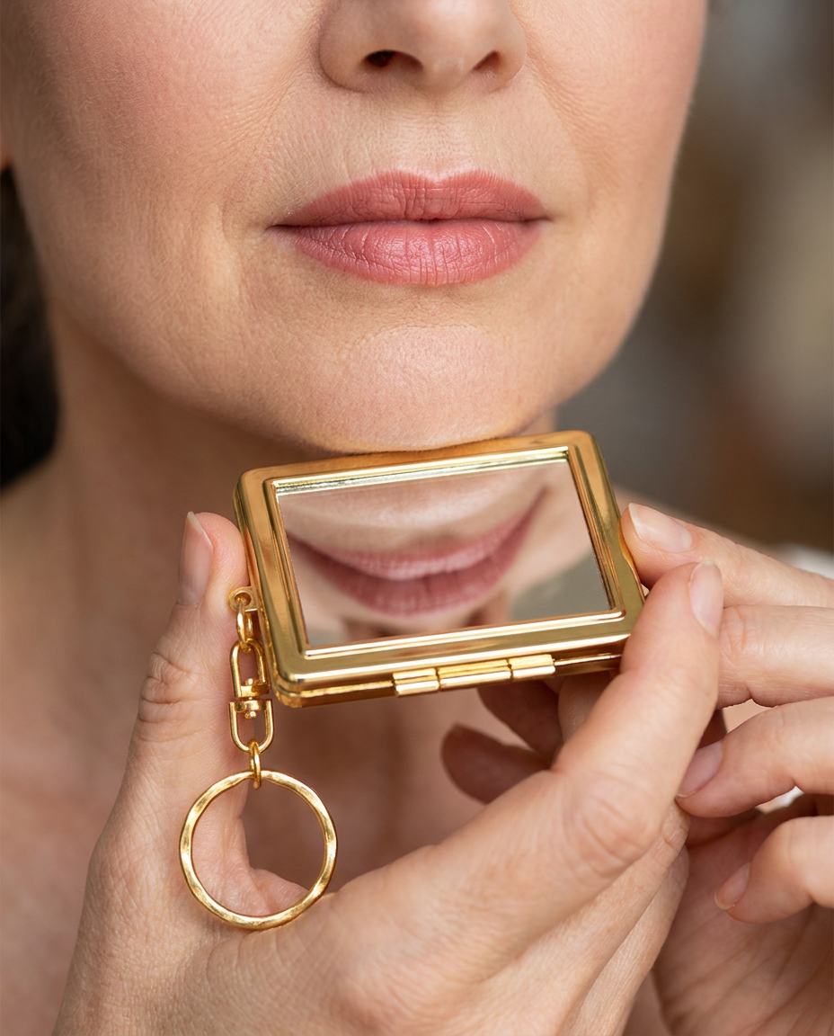 Reveline pocket mirror in use